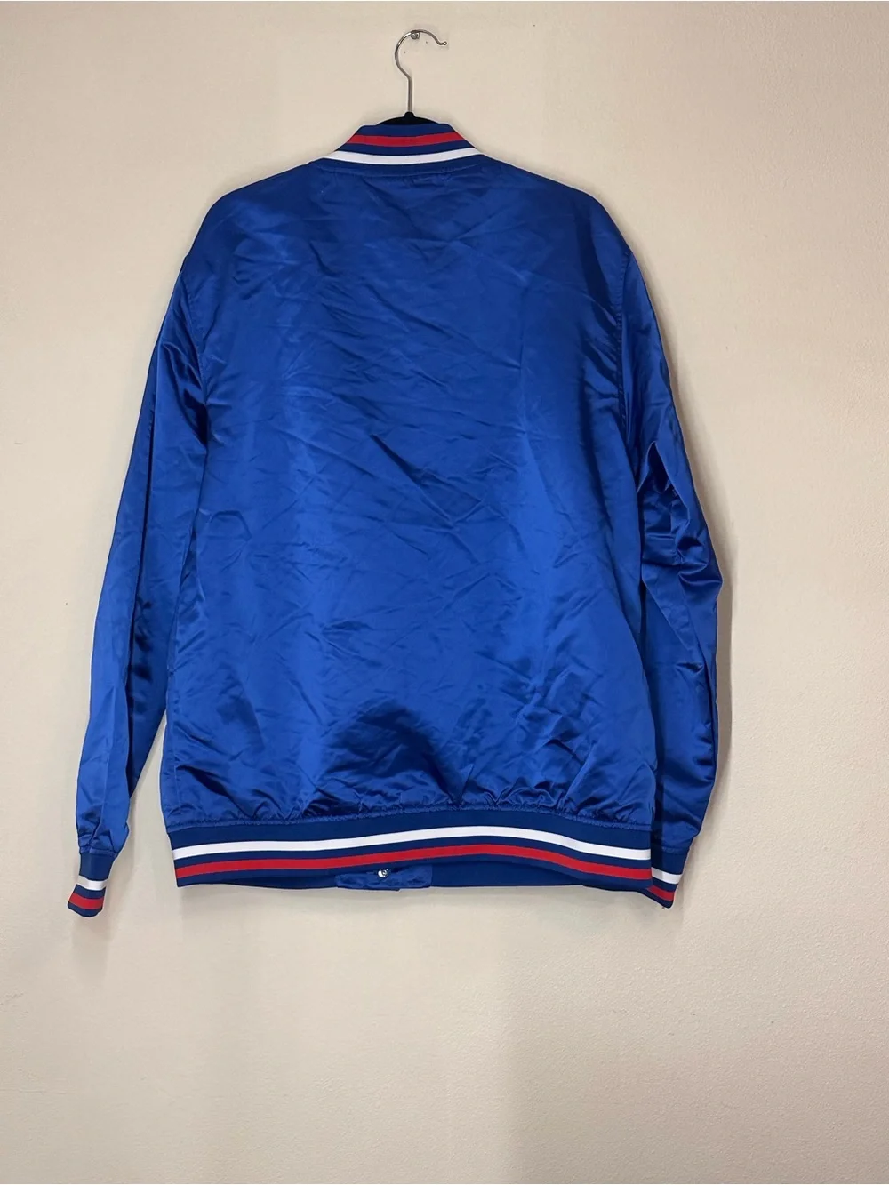 Stranger Things Men's Blue Bomber Jacket Snap Front Lined Pockets Size XL